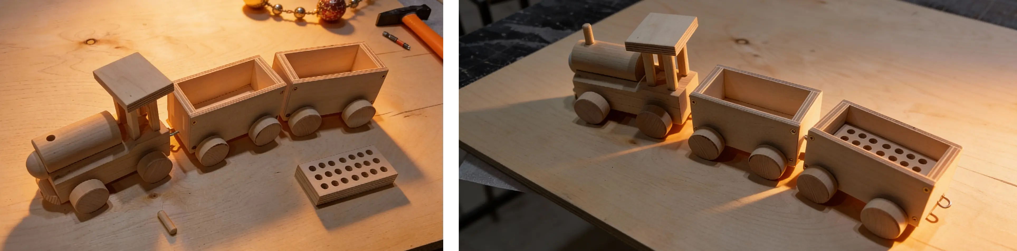 Паровозик из дерева